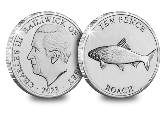 Fish 10Ps BU (Non Coloured) Roach Obv Rev