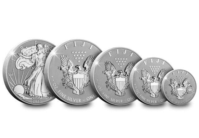 Fiji 2023 Silver Eagle Fractional Set Group Image
