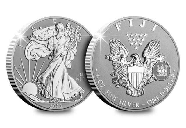 Fiji 2023 Silver Eagle Fractional Set 1 4Oz Obv Rev