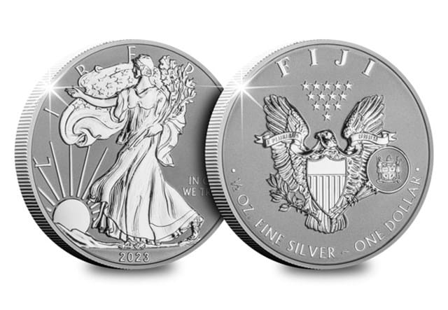 Fiji 2023 Silver Eagle Fractional Set 1 2Oz Obv Rev