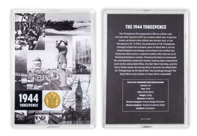 1944 Threepence Frame Front And Back