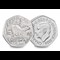 2024 UK Stegosaurus BU 50p obverse/reverse