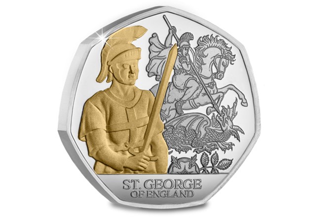 Patron Saints Silver 50Ps St. George Rev
