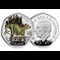 UGX7 UK 2024 Stegosaurus Silver Proof Colour 50P Coin Obverse And Reverse