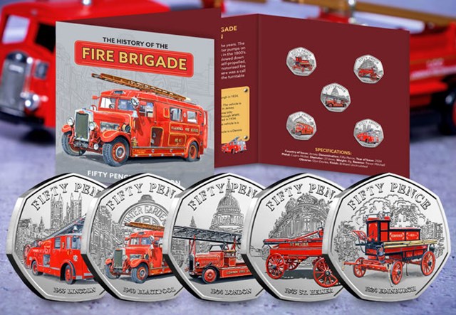 PHL1 Fire Service 50p Presentation BU Colour Set