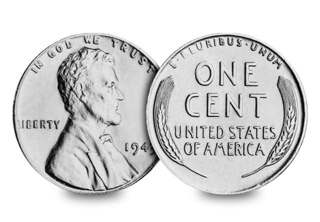 1943 Steel Lincoln Penny Obv Rev