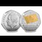 KCIII Inaugural Year Silver (With Gold Plate) 50Ps Trooping The Colour Obv Rev