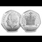 KCIII Inaugural Year Silver 50P Obv Rev
