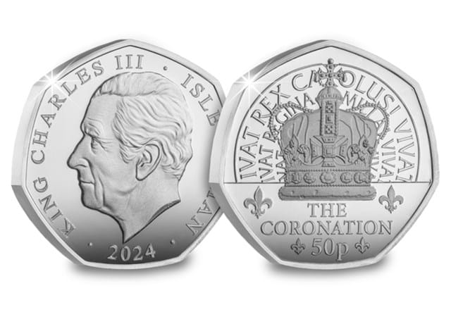 KCIII Inaugural Year Silver 50P Obv Rev