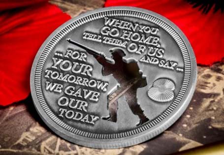 Features a cut-out design from the British Normandy Memorial, remembering allied personnel under British command who made the ultimate sacrifice in the fight for liberation at D-Day. EL: 4,995