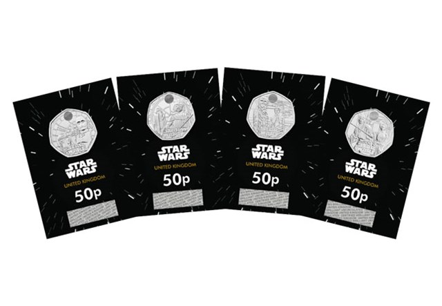 UK Star Wars Character Duos BU 50p Collection in cards