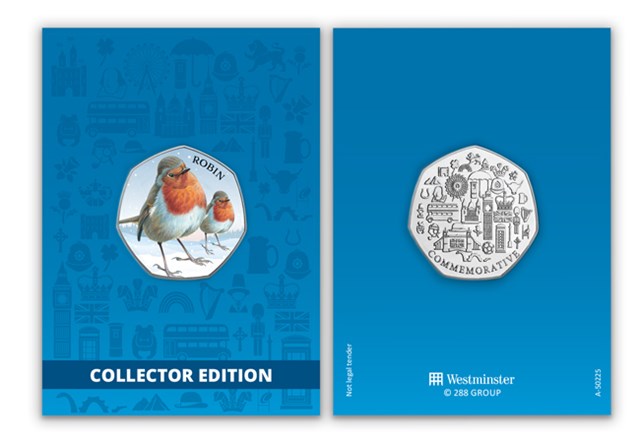 Christmas Robin Medal Obv Rev In Blister Card