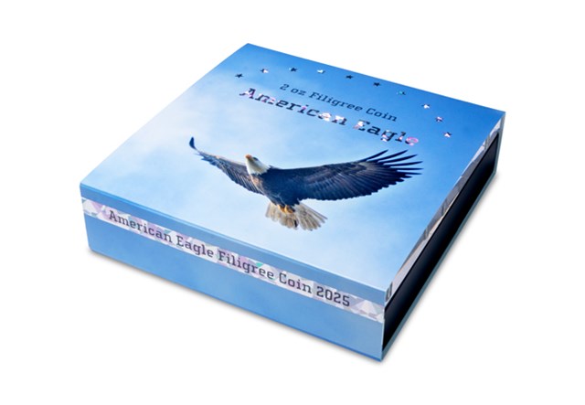2025 Filigree American Eagle 2Oz Box Shot