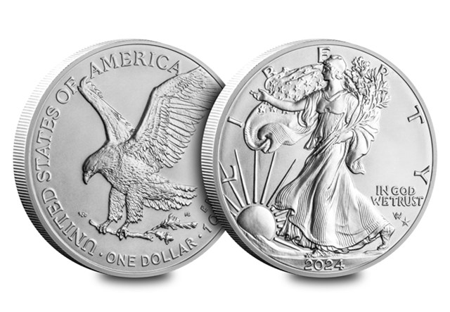 US 2024 Silver Eagle 1Oz Bullion Obv Rev