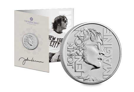 The UK 2025 John Lennon Brilliant Uncirculated £5 coin pack from The Royal Mint.