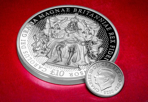 Charles I Accession Silver 5Oz Compariosn With 10P
