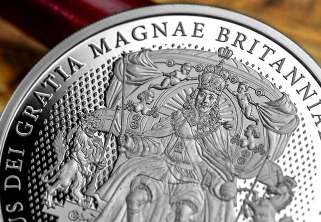 Charles I Accession Silver £5 Close Up