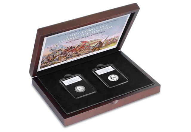 George III And George Washington Silver Set Box Shot