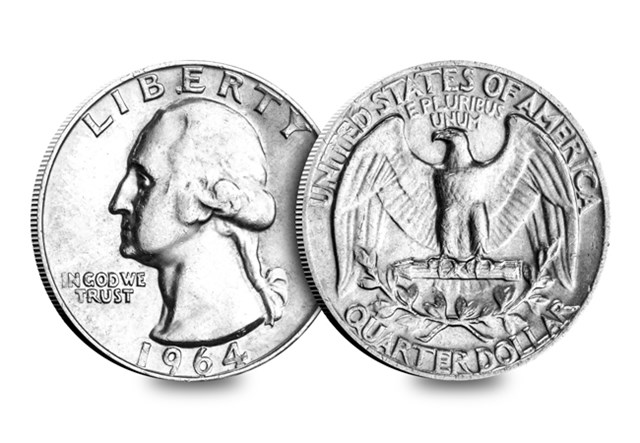 George Washington Silver 25 Cents Obv Rev