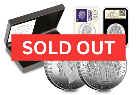 Secure your King Charles I Silver Proof £5 DateStamp today. Officially postmarked by Royal Mail on the anniversary of the controversial King's accession. 