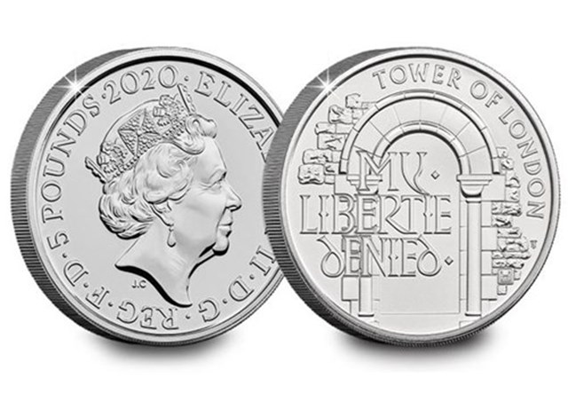 Uk 2020 Tower Of London The Prison 5 Pound Bu Pack Product Images Coin Obverse Reverse
