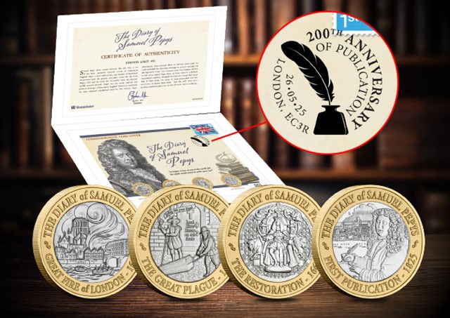 DN 2025 Samuel Pepys' Diaries BU Silver £2 Product Inages 4