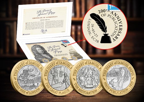DN 2025 Samuel Pepys' Diaries BU Silver £2 Product Inages 4