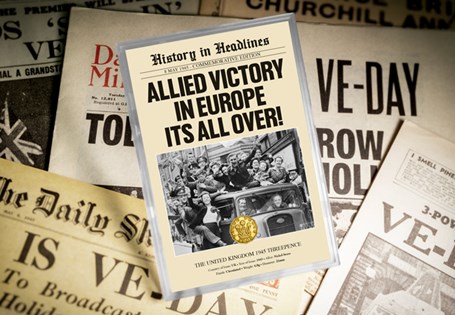 Your delivery features the UK 1945 Threepence, issued in the year World War II ended. Presented in bespoke display frame.