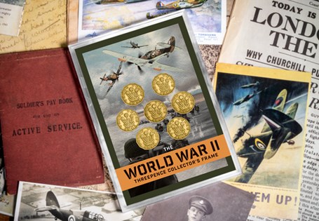 This Threepence frame brings together coins from each year of World War Two - 1939-1945
