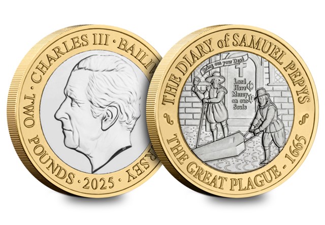 2025 Samuel Pepys BU £2 Set The Great Plague Obv Rev