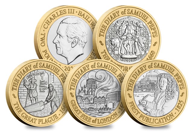 2025 Samuel Pepys BU £2 Set All Rev (With Obv)