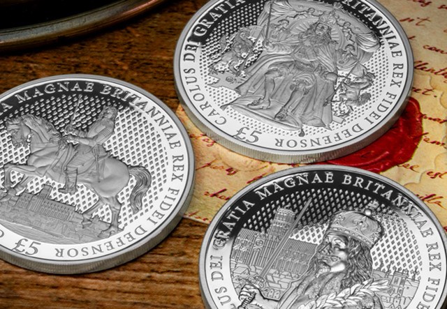 Charles I Accession Silver £5 Set Lifestyle 02
