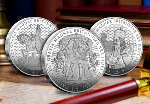 Charles I Accession Silver £5 Set Lifestyle 04