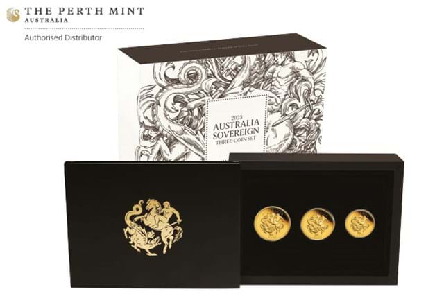 2025 Perth Mint Sov 3 Coin Set Packaging