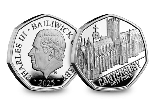 Cathedrals Silver 50P Set Canterbury OBV REV