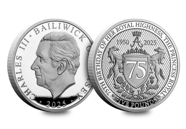 Princess Anne 75Th Cuni Proof £5 Obv Rev