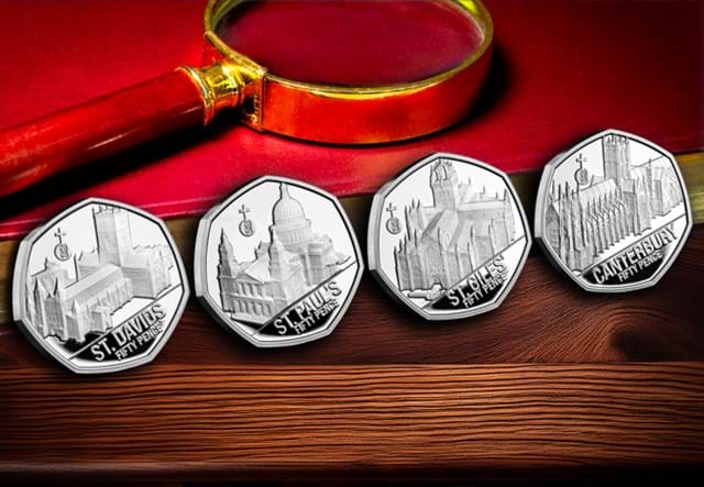 Cathedrals Silver 50P Set Lifestyle 04