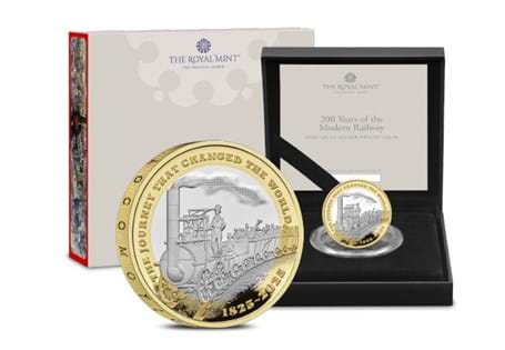 This Silver Proof UK £2 coin marks the 200th anniversary of the modern railway. Comes in official Royal Mint packaging.