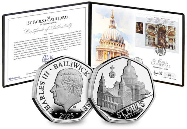 St Paul's Cathedral Silver Proof 50P Coin Cover (1)