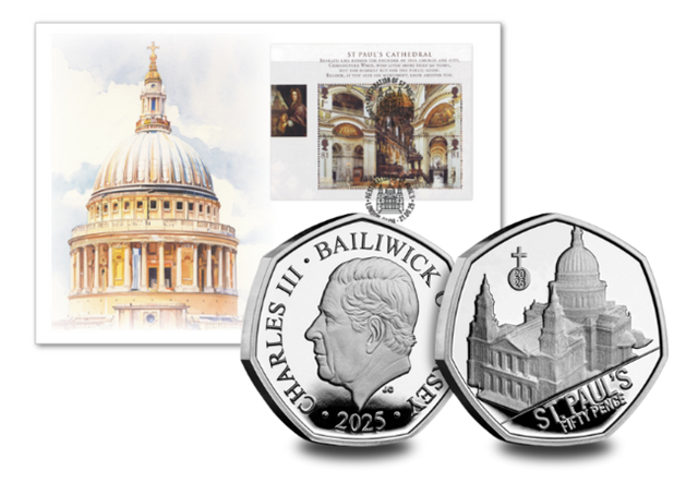 St Pauls Silver 50P Coin Cover