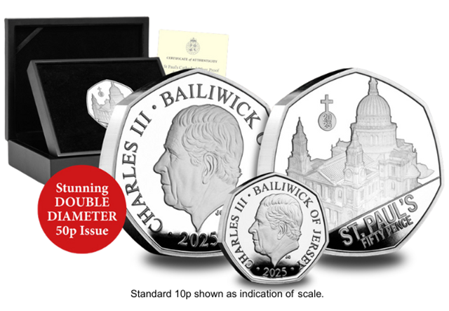 St Paul's Cathedral Double Diameter Silver 50p