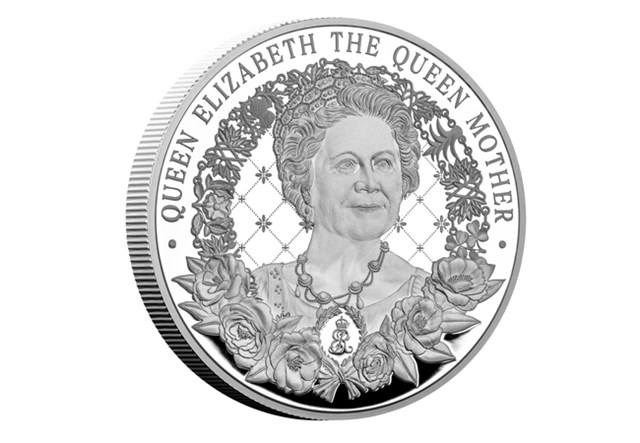 Queen Mother 125Th Birthday Silver Proof £5 Coin Reverse