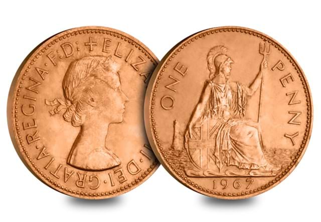 1967 One Penny Obv Rev