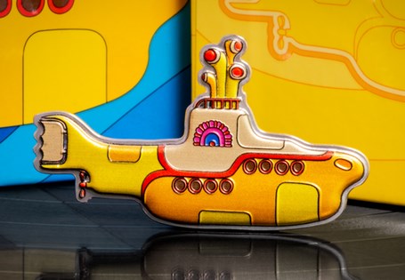 The Beatles Yellow Submarine Coin has been struck from .9999 Pure Silver to a Proof Finish. It comes in a bespoke Presentation Case with Certificate of Authenticity, individually numbered.