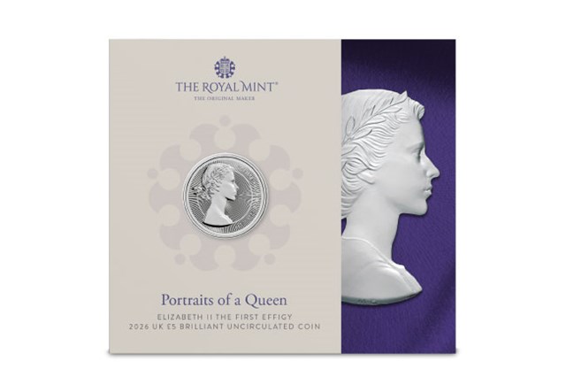 2025 UK Portraits Of A Queen Elizabeth II The First Effigy BU Silver Piedfort Gold £5 Product Images 2