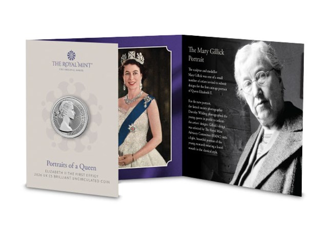 2025 UK Portraits Of A Queen Elizabeth II The First Effigy BU Silver Piedfort Gold £5 Product Images 3