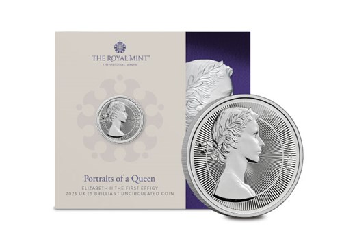 2025 UK Portraits Of A Queen Elizabeth II The First Effigy BU Silver Piedfort Gold £5 Product Images 4