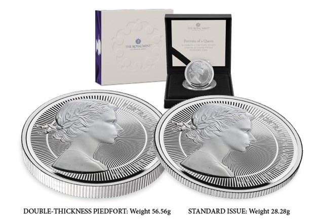 2025 UK Portraits Of A Queen Elizabeth II The First Effigy BU Silver Piedfort Gold £5 Product Images 18