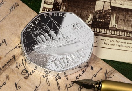 Struck from FIVE OUNCES of Pure Silver and spanning twice the diameter of a standard 50p coin. The Titanic Silver 5oz Coin has been issued to mark 40 years since the discovery.
