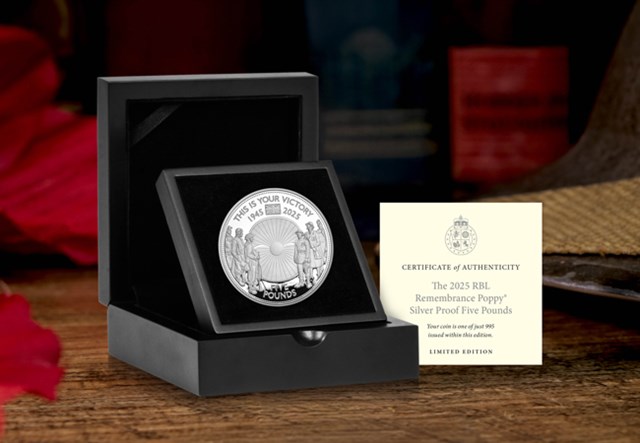AT VE Day RBL Poppy Silver 5 Pound Coin Images V2 3